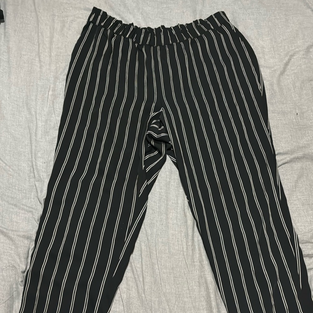 Express XL striped Ankle High Rise Pants